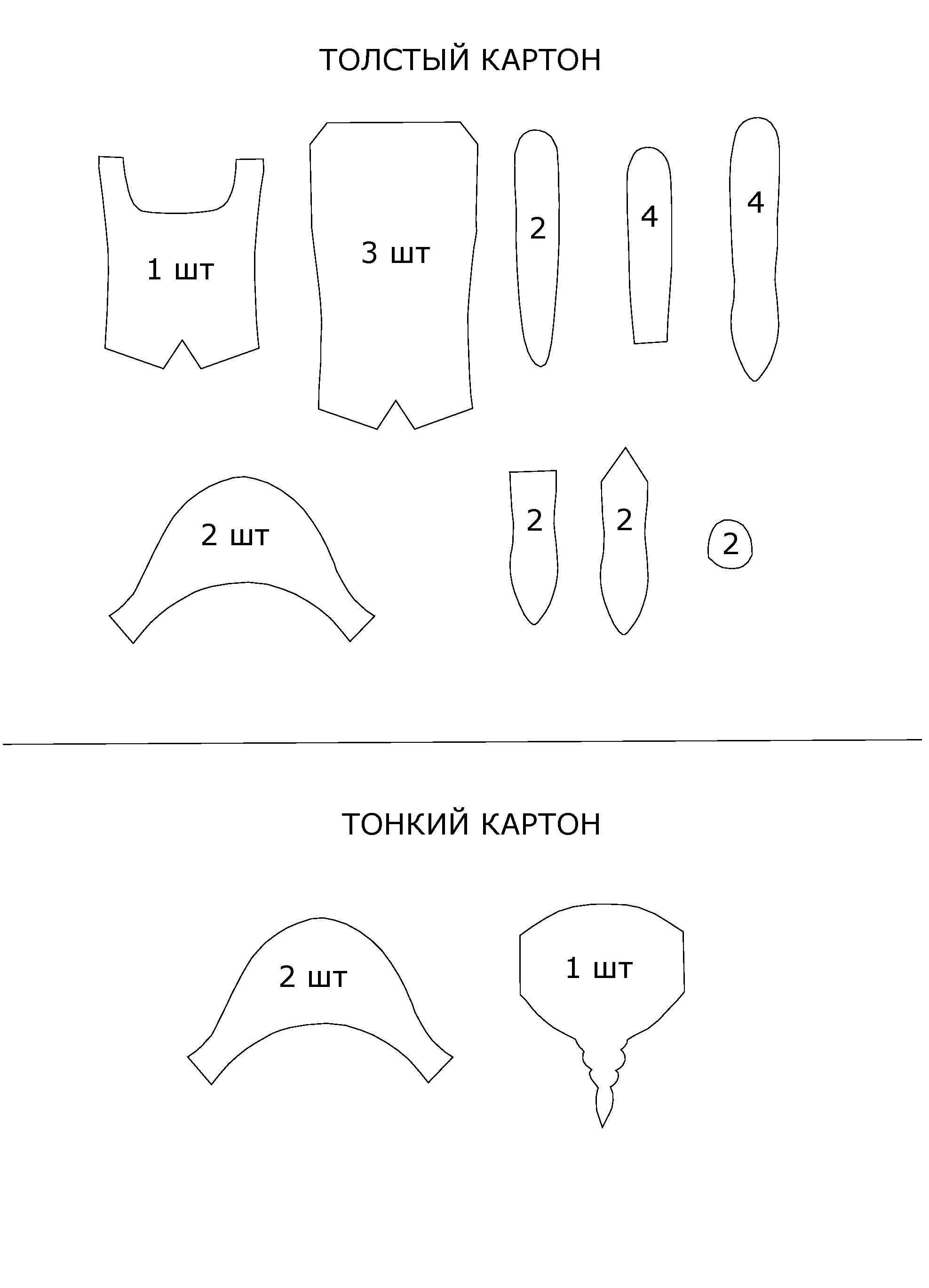 Щелкунчик из картона шаблоны