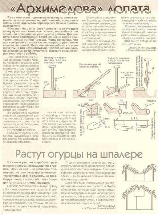 Чудо лопата для копки огорода чертеж