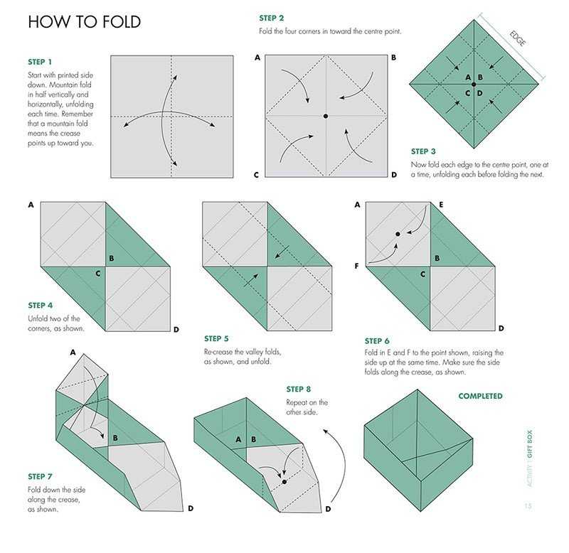 Оригами коробочка схема