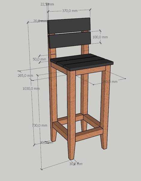 Барный стул чертежи и размеры