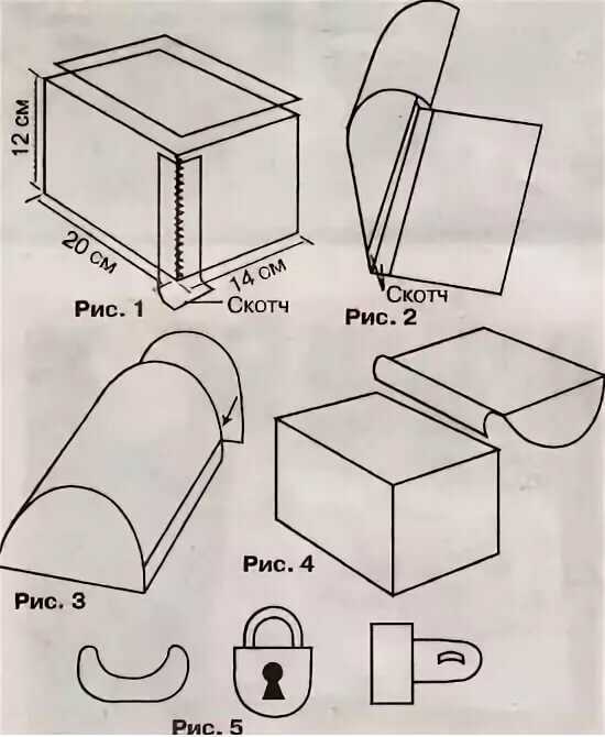Как сделать сундук из картона своими руками схема с крышкой
