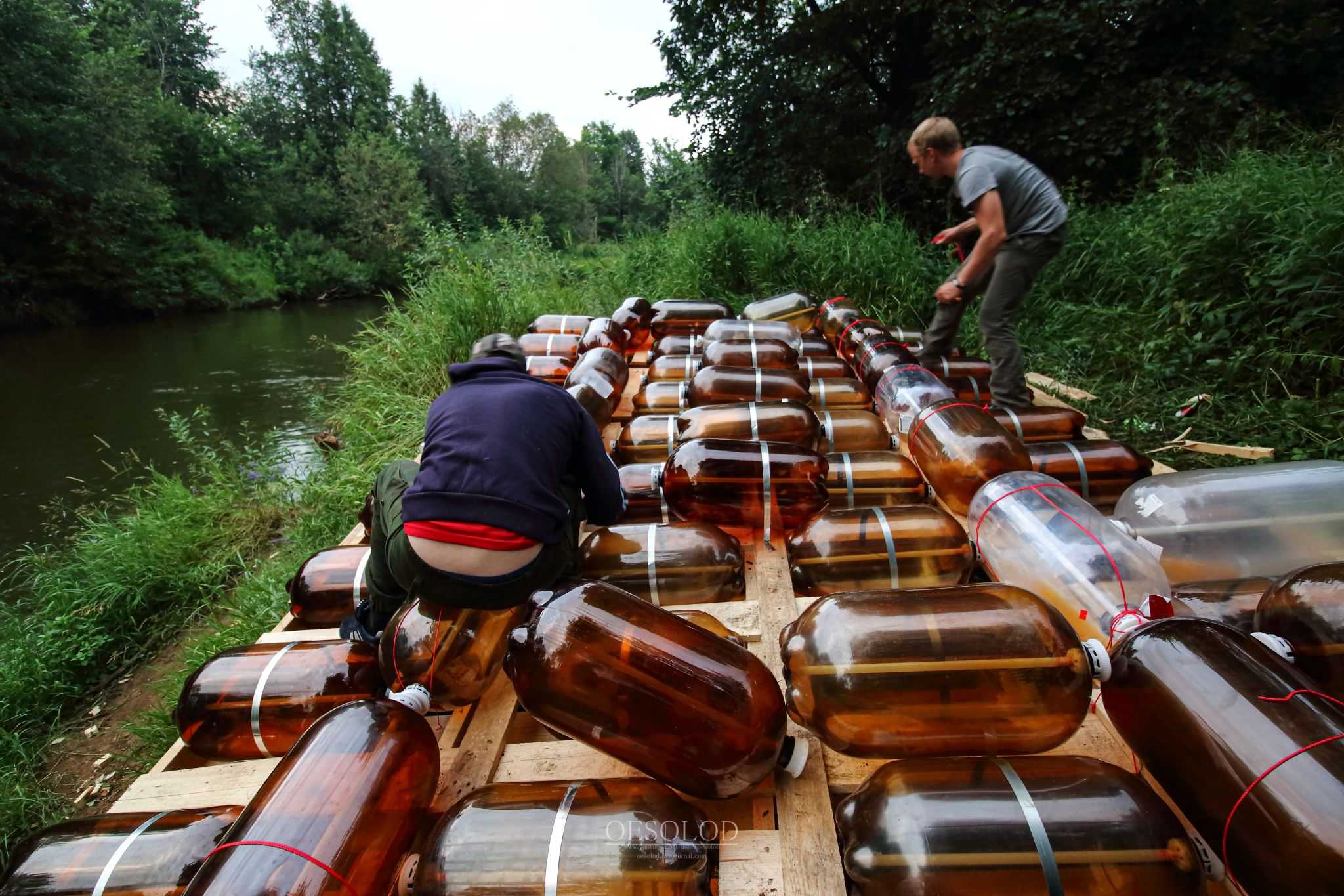 Чертеж плота на бочках для сплава