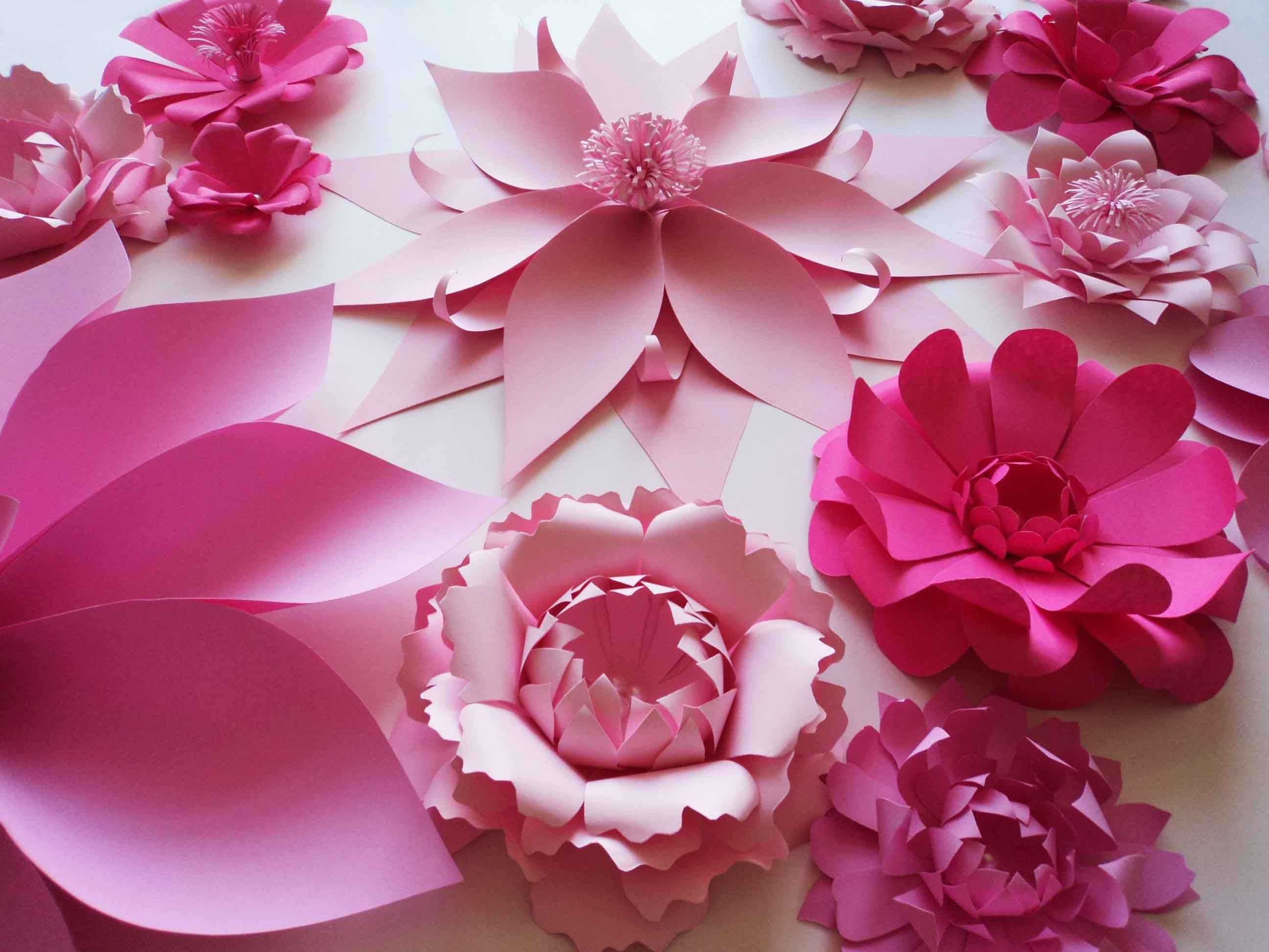 цветы объемные из бумаги для оформления зала своими руками шаблоны