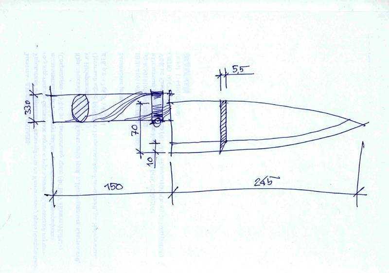 Эскиз ручки для ножа