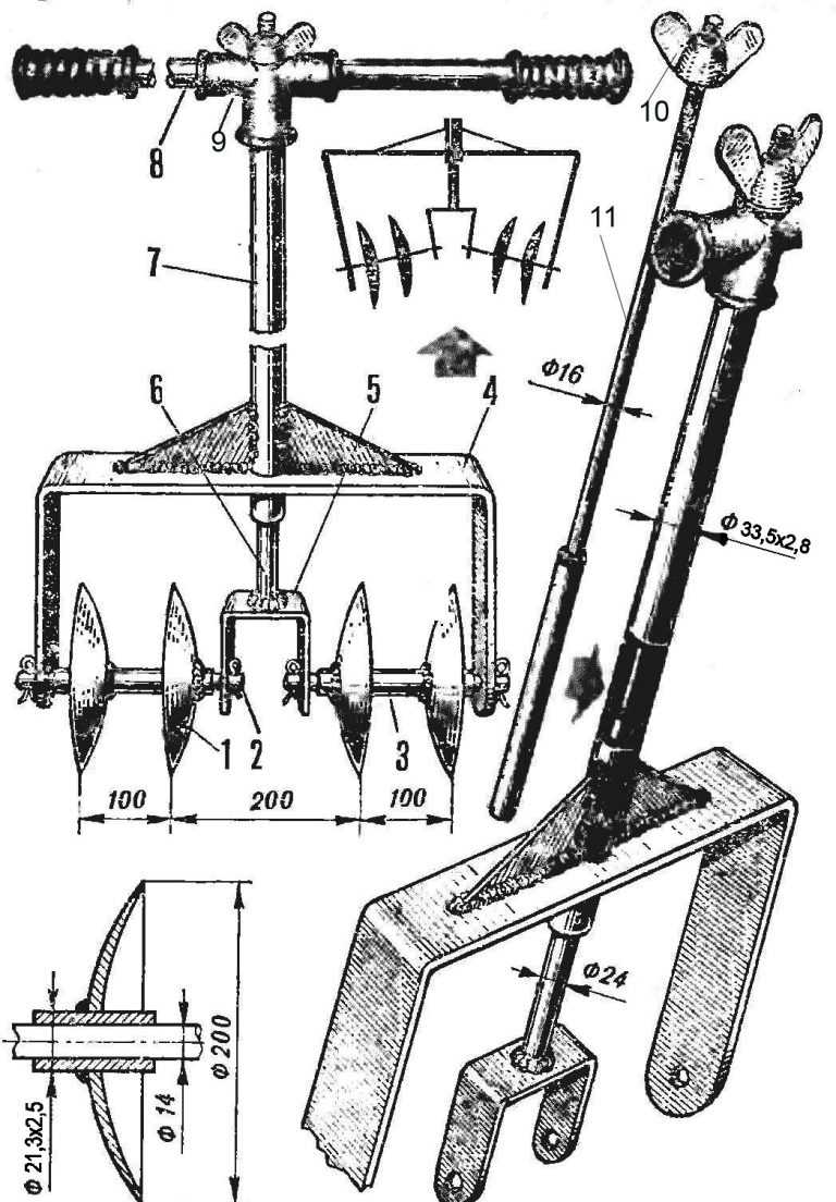 Ручной культиватор своими руками чертежи