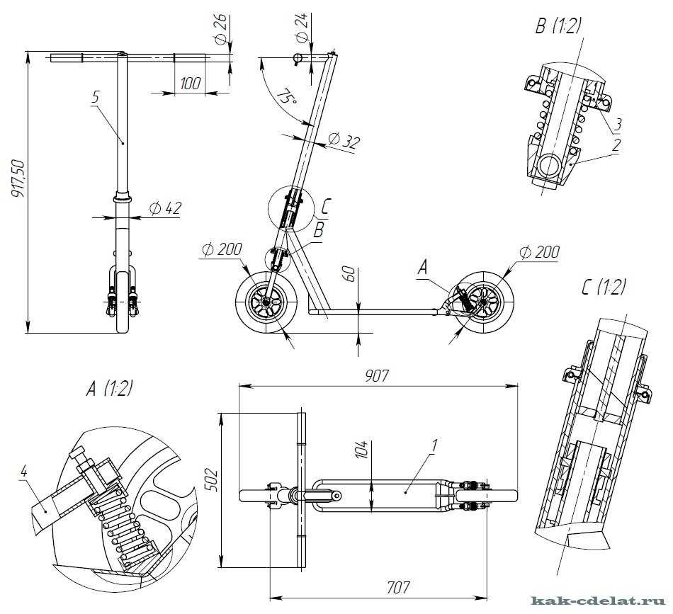 Электросамокат своими руками чертежи и схемы