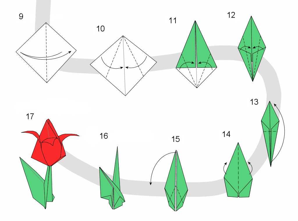 Оригами цветок из бумаги схема для начинающих