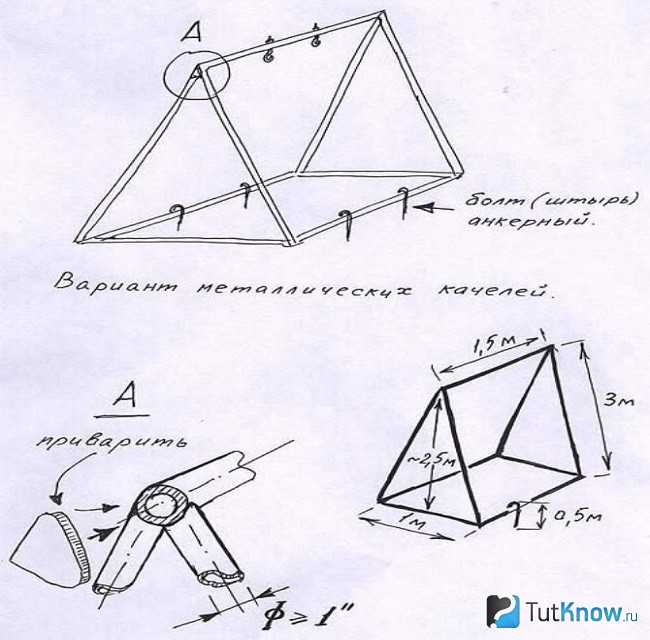 Качели своими руками из металла чертежи