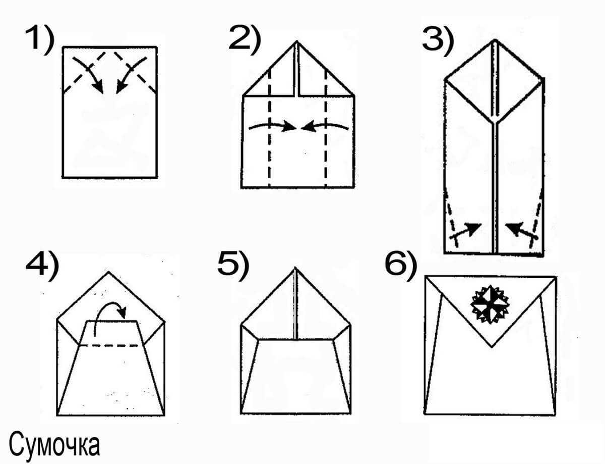 Кошелек оригами схема