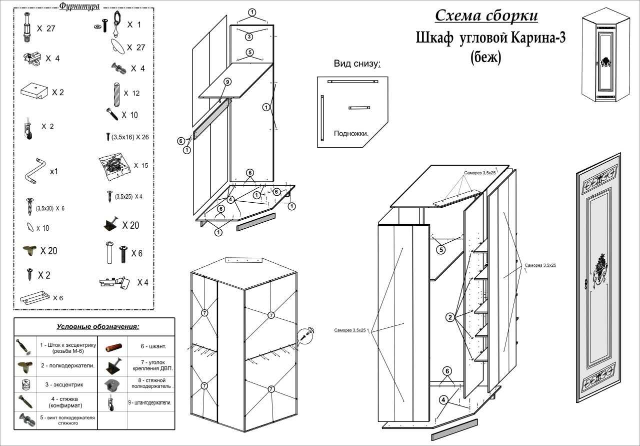 пошаговая инструкция сборки шкафа купе своими руками