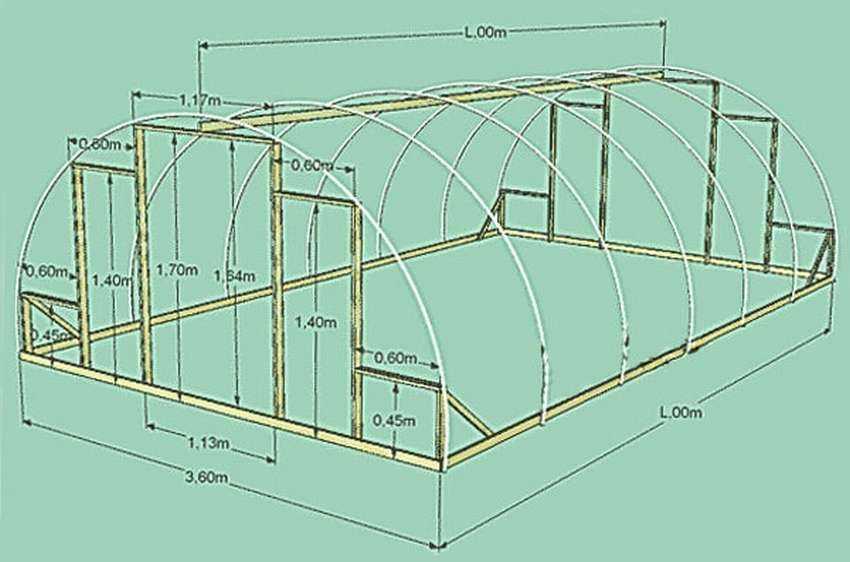 Схема теплицы из полипропиленовых труб
