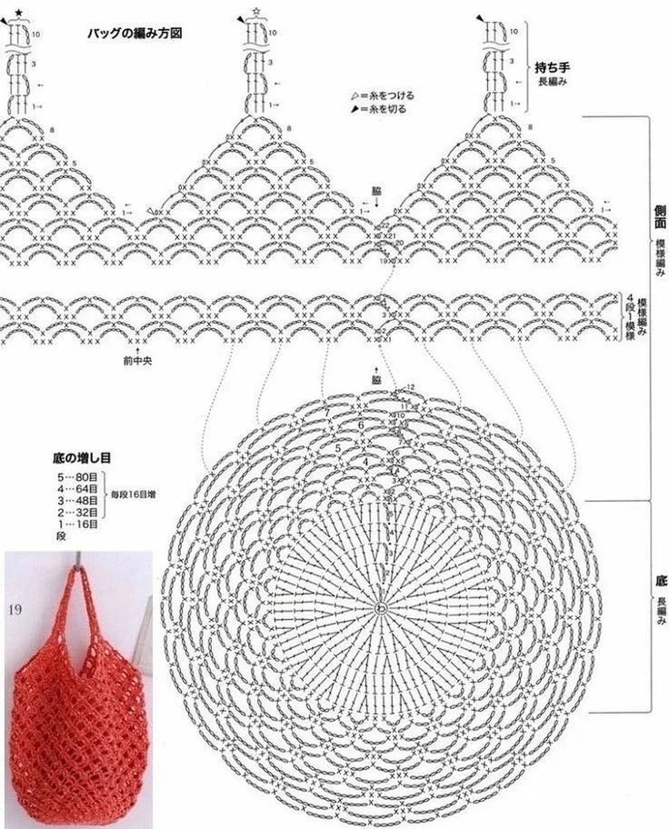 Как связать авоську крючком схема