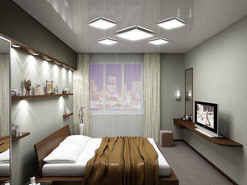 Потолочный светильник вместо окна - освещение в комнате без окон.