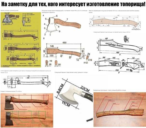 Размеры топорища для топора чертеж