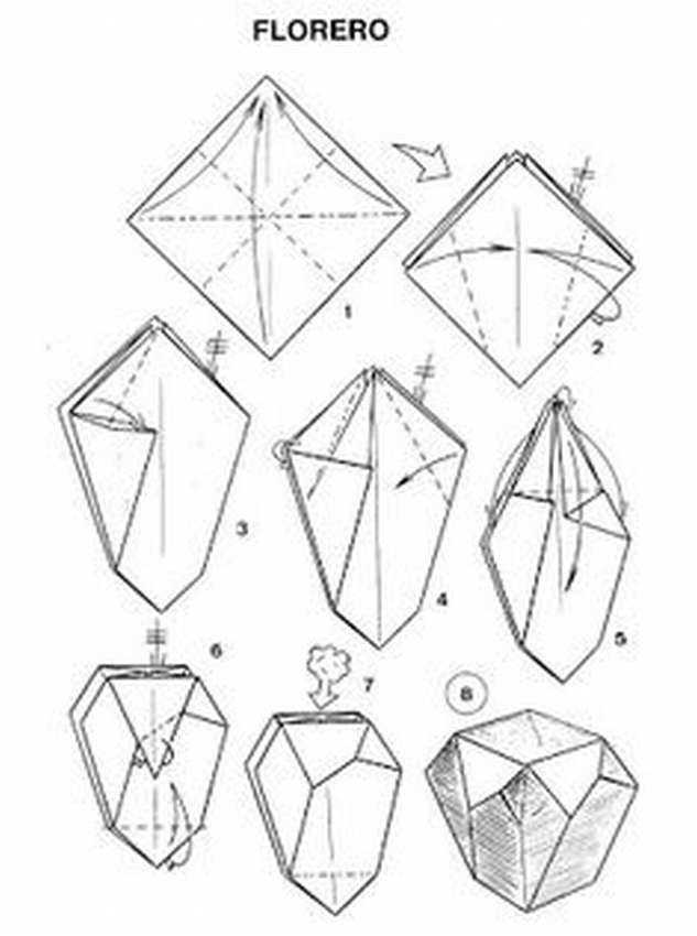 Стакан оригами из бумаги схемы для детей