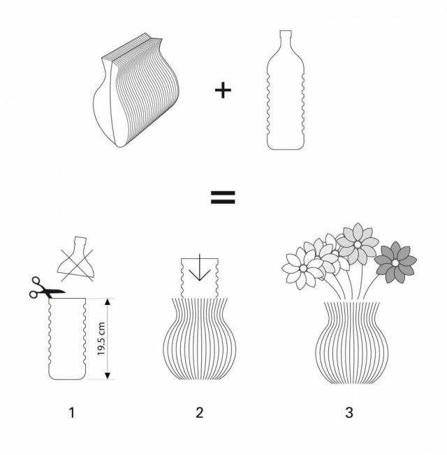 Схема как сделать вазу из бумаги