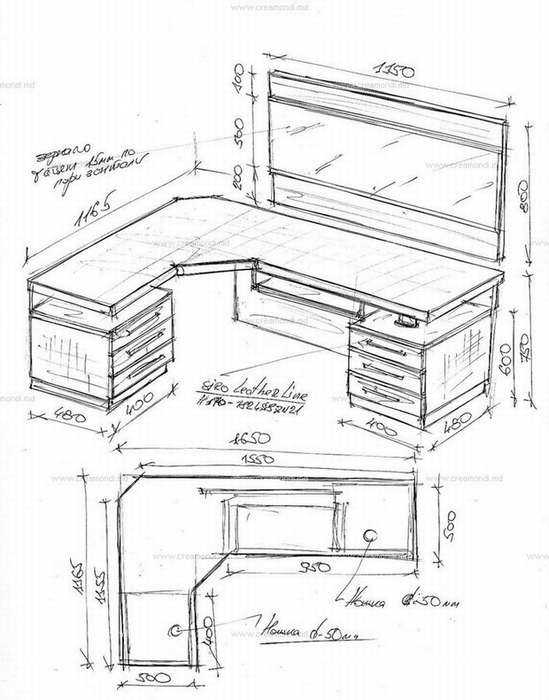 Письменный стол своими руками чертежи и схемы