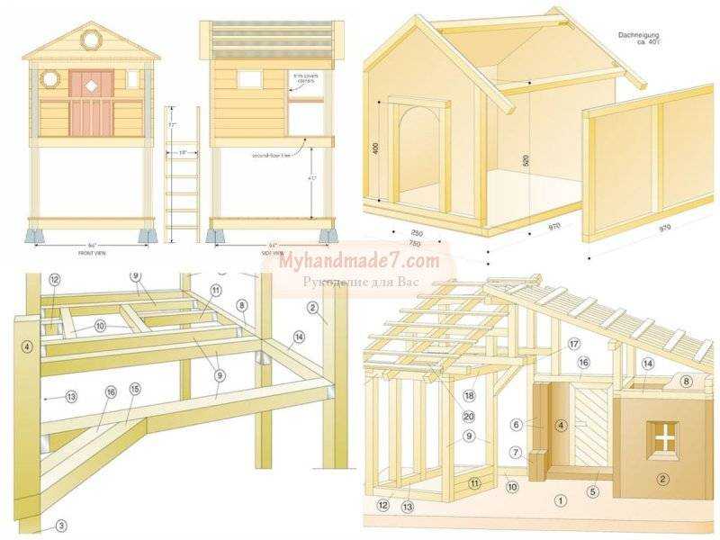 Домик для детей из дерева схема