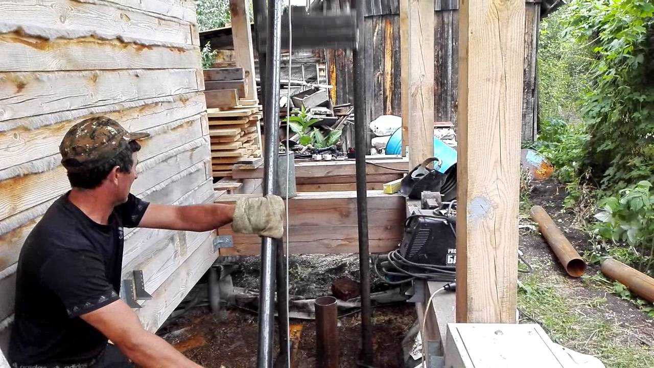 Как вытащить остаток деревянного столба из земли. как легко вытащить столб из земли вместе с бетонным основанием