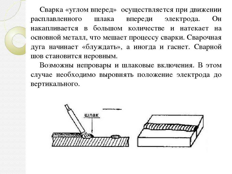 Углом вперед. Влияние угла наклона электрода и изделия. Влияние угла наклона электрода на сварной шов. Угол сварки электродом. Влияние угла наклона электрода на сварочный шов.